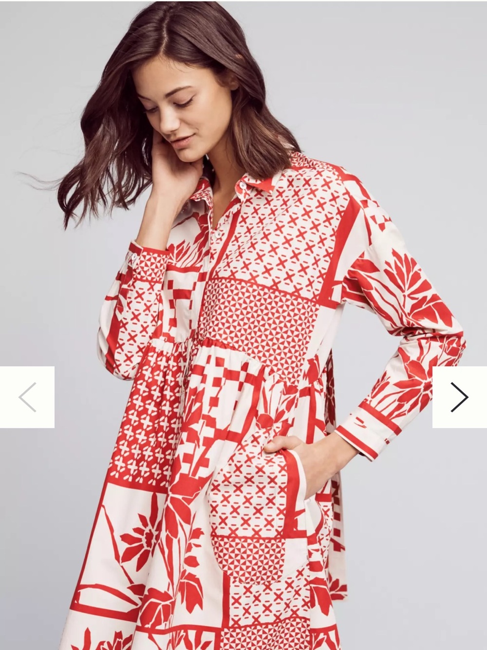 Anthropologie Maeve Printmaker Poplin Shirtdress